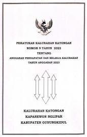 PERATURAN KALURAHAN KATONGAN NOMOR 9 TAHUN 2022 TENTANG APBKAL TAHUN 2023